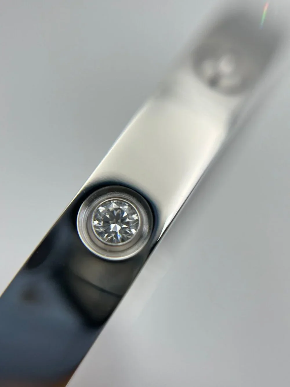 Cartier LOVE Bracelet Classic 4 Diamonds 18K White Gold Size 17